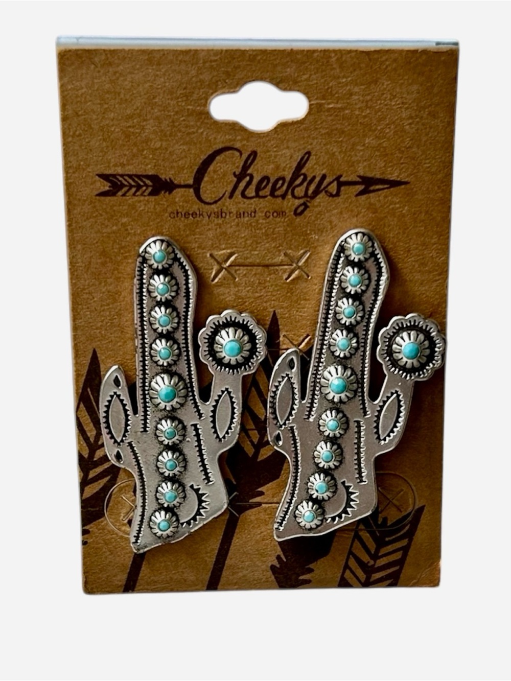 New Cheekys Brand Southwestern Cactus Earrings